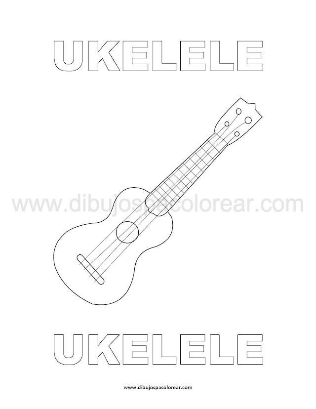 Dibujos Inglés - Español con U: Ukelele - Ukelele