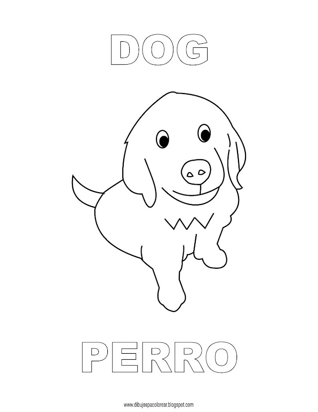 Dibujos Inglés - Español con P: Dog - Perro