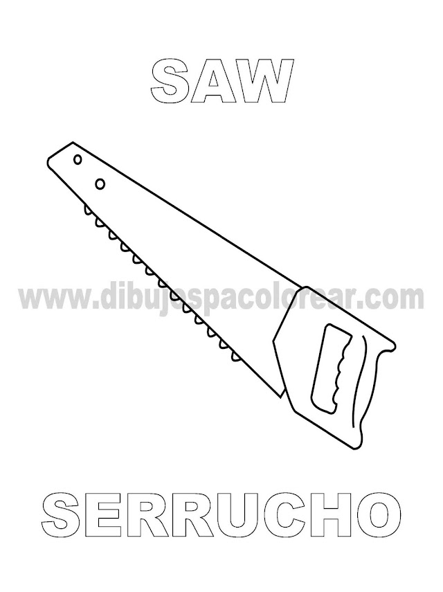 Dibujos Inglés - Español con S: Saw - Serrucho