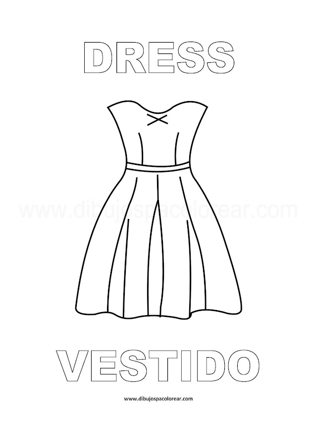Dibujos Inglés - Español con V: Vestido - Dress