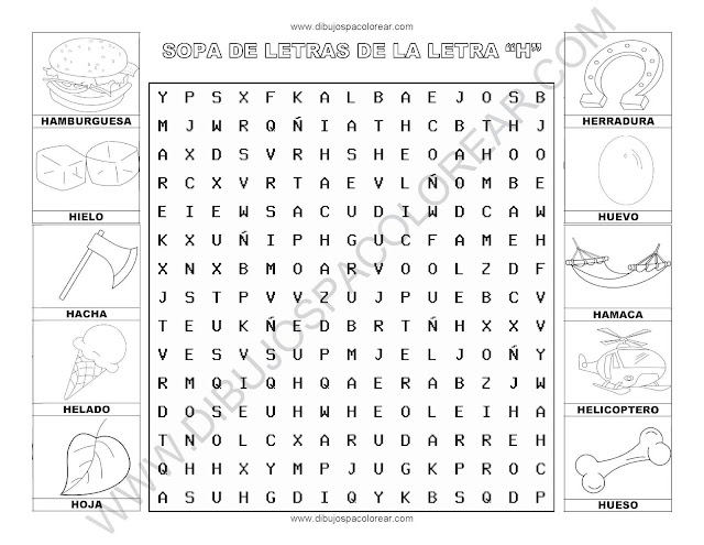 Sopa de letras de la letra H