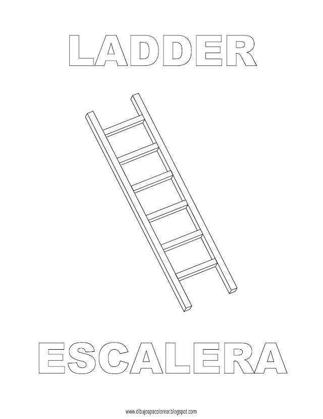 Dibujos Inglés - Español con E: Escalera - Ladder