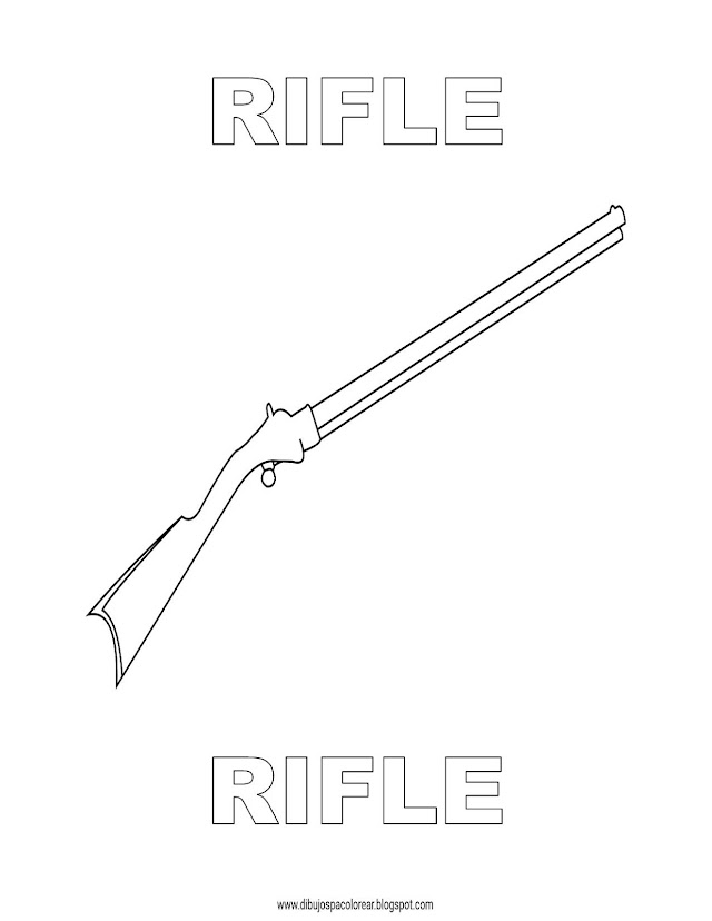 Dibujos Inglés - Español con R: Rifle - Rifle