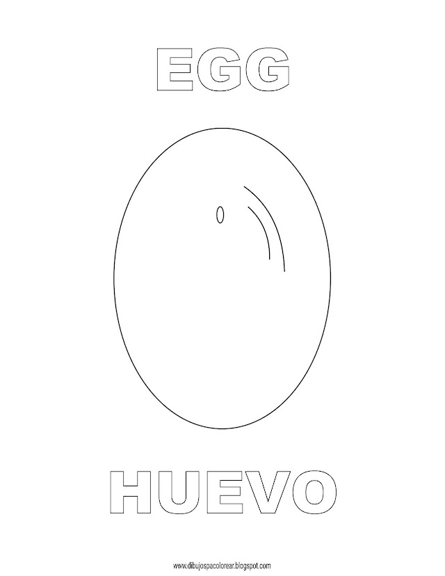 Dibujos Inglés - Español con H: Huevo - Egg