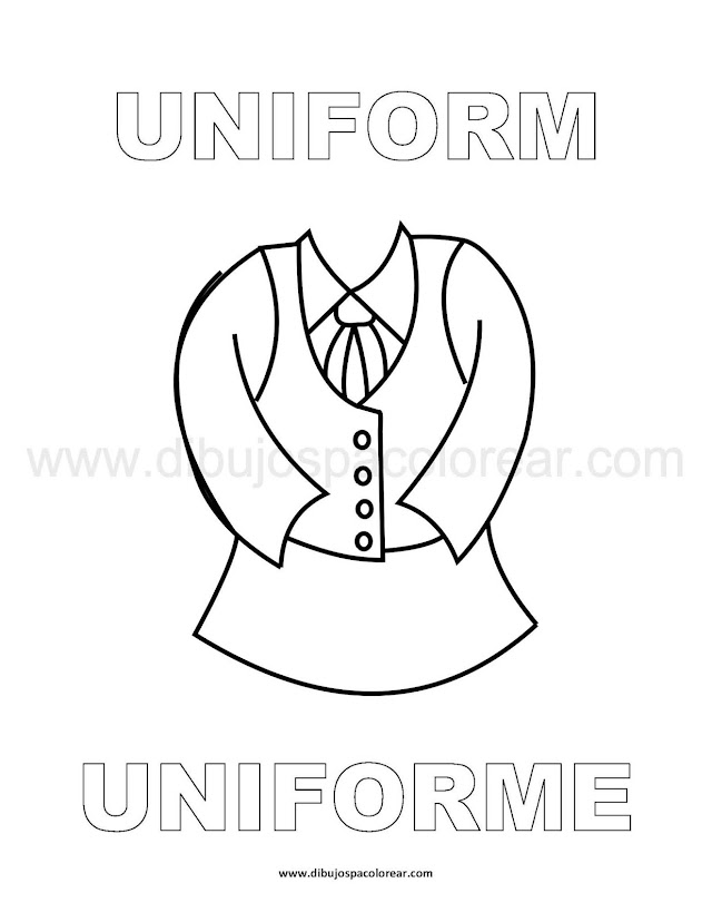 Dibujos Inglés - Español con U: Uniforme - Uniform