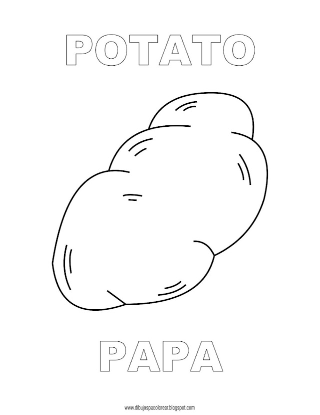 Dibujos Inglés - Español con P: Potato - Papa