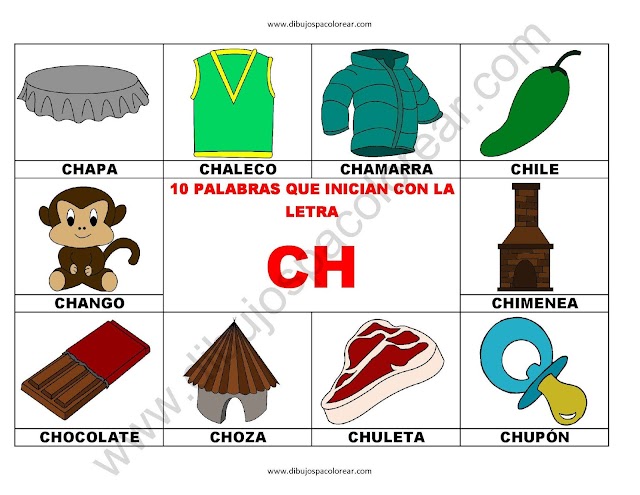 10 palabras u objetos que inician con la letra Ch