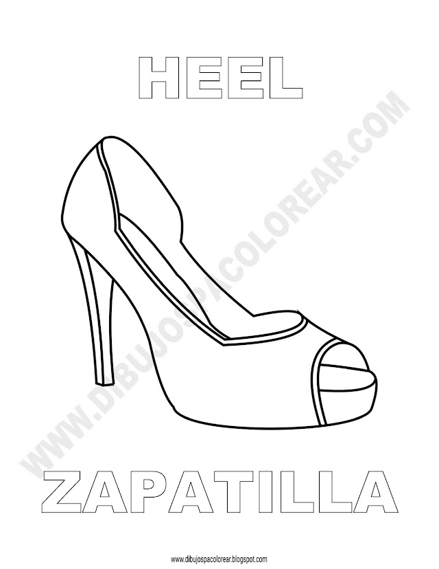 Dibujos Inglés - Español con Z: Zapatilla - Heel