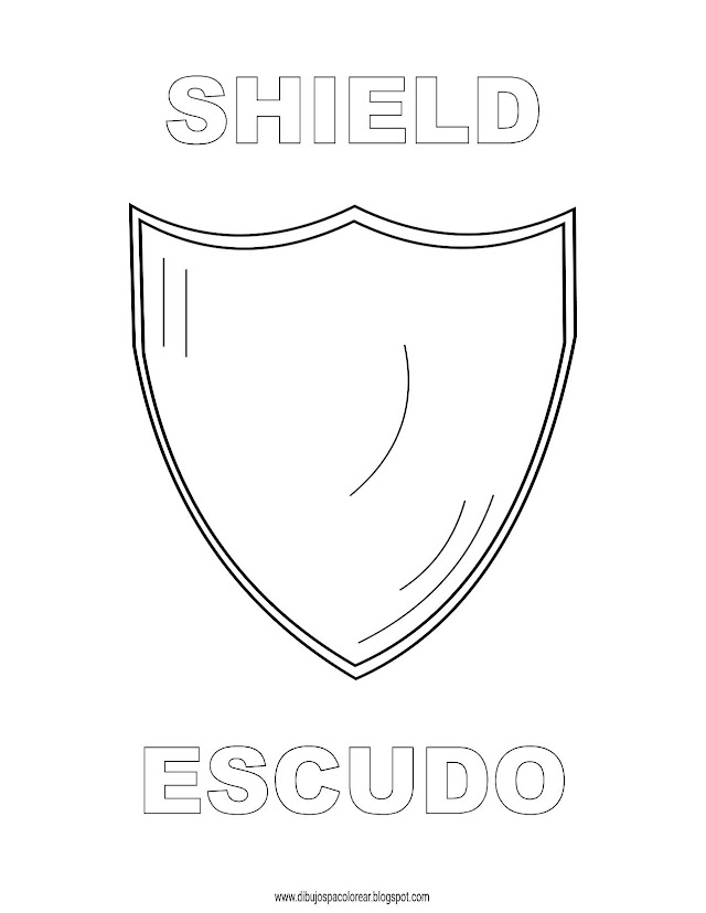 Dibujos Inglés - Español con E: Escudo - Shield