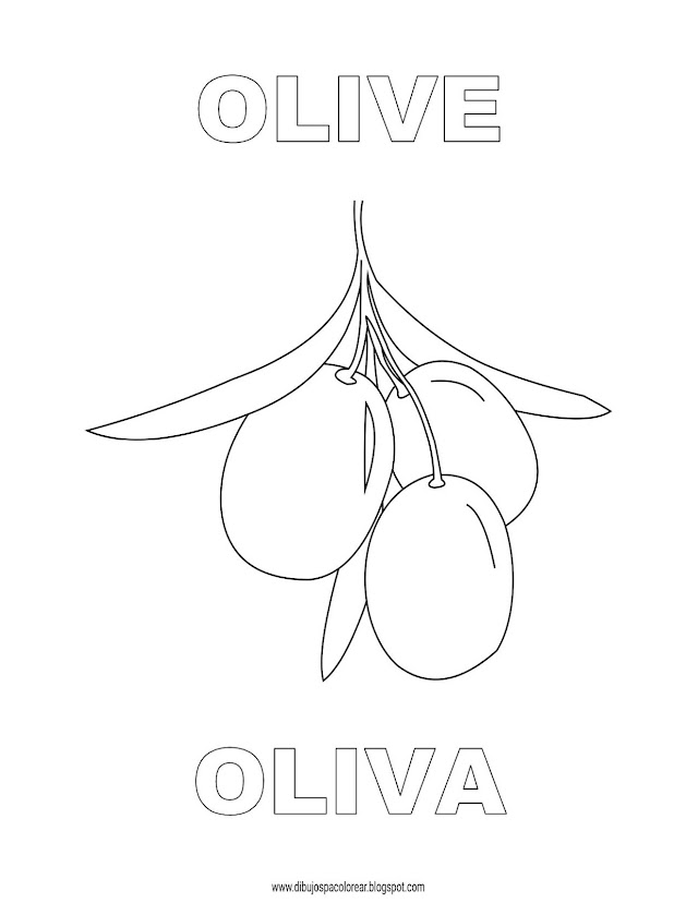 Dibujos Inglés - Español con O: Oliva - Olive