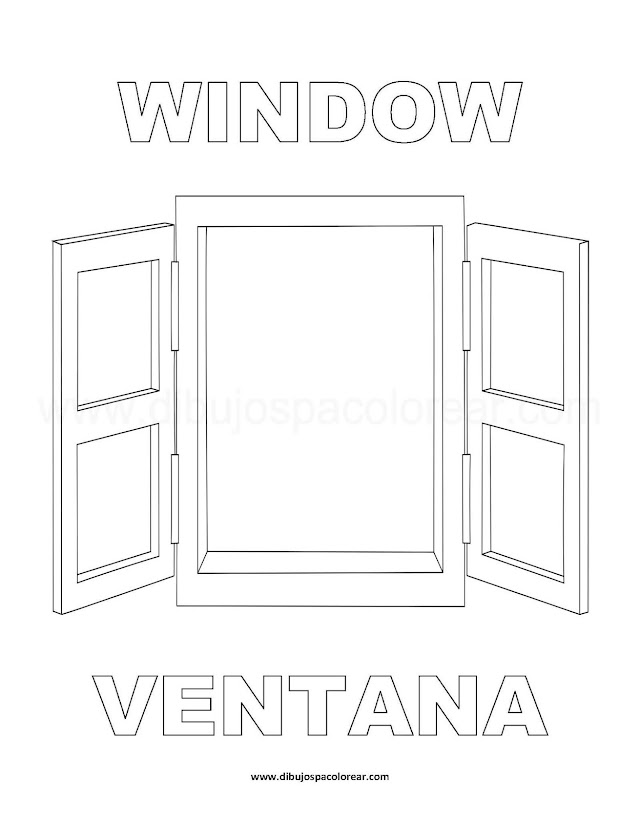 Dibujos Inglés - Español con V: Ventana - Window