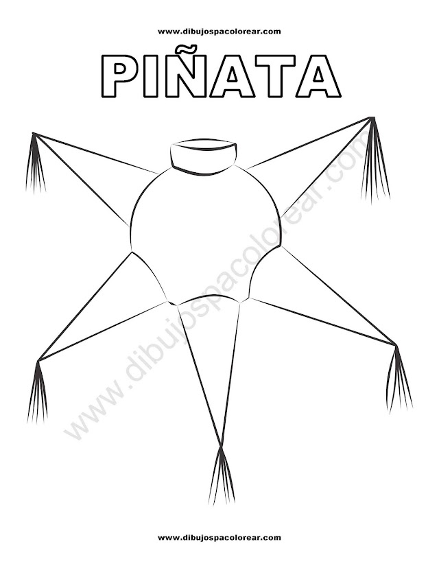 Piñata de navidad para colorear