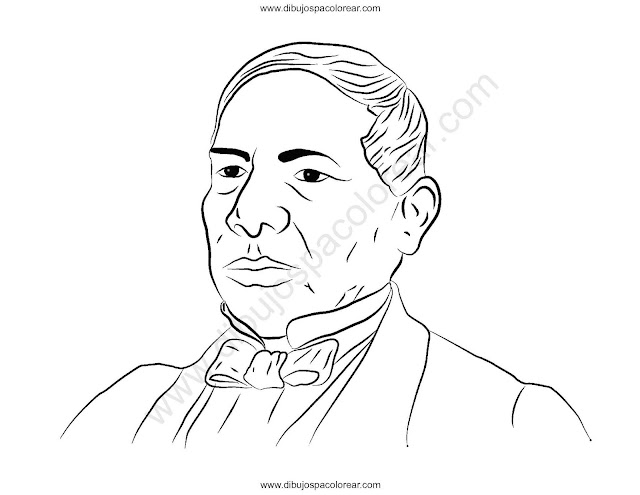 Dibujo Benito Juárez para colorear