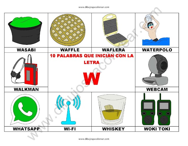 10 palabras u objetos que inician con la letra W