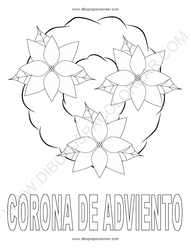 Dibujo corona de navidad navideña adviento