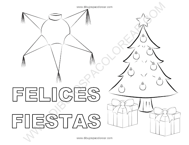 Tarjetas o postales de dibujos de navidad para colorear