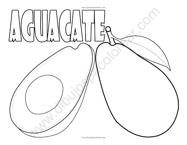 Aguacate Dibujo para colorear