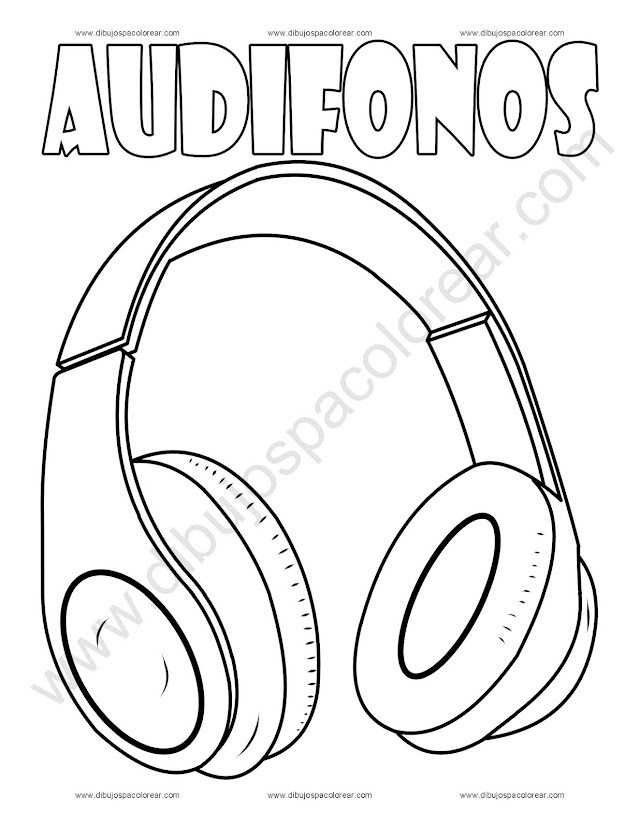 Audifonos Dibujo para colorear