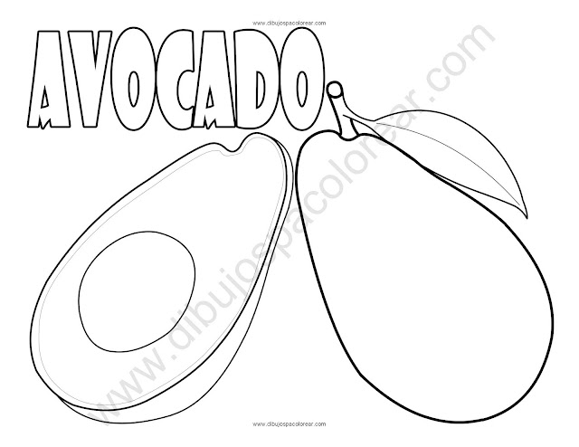 Avocado Coloring Page