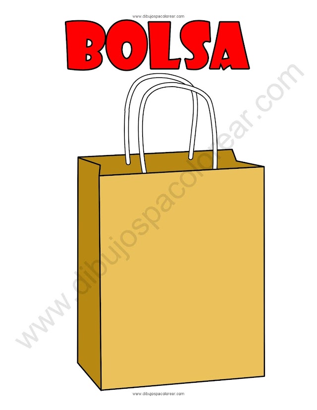 Bolsa dibujo a color y para colorear