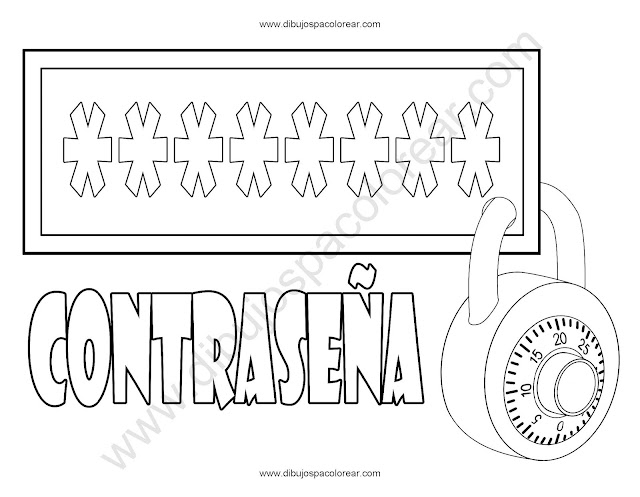 Contraseña dibujo para colorear
