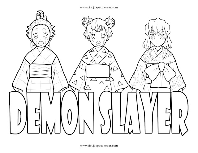 demon slayer dibujo para colorear coloring pages