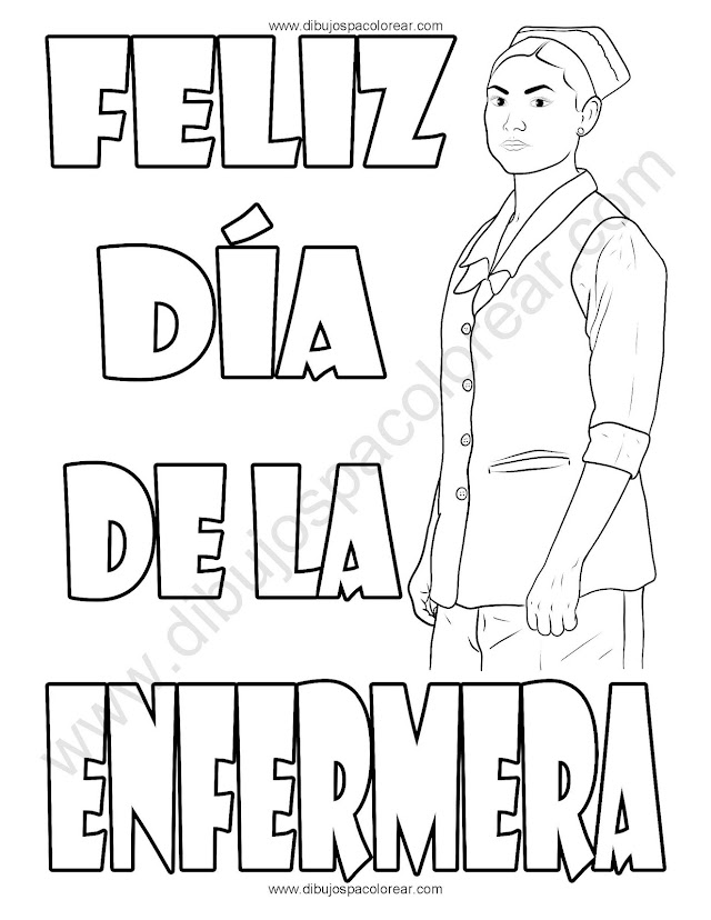 Enfermera dibujo para colorear coloring
