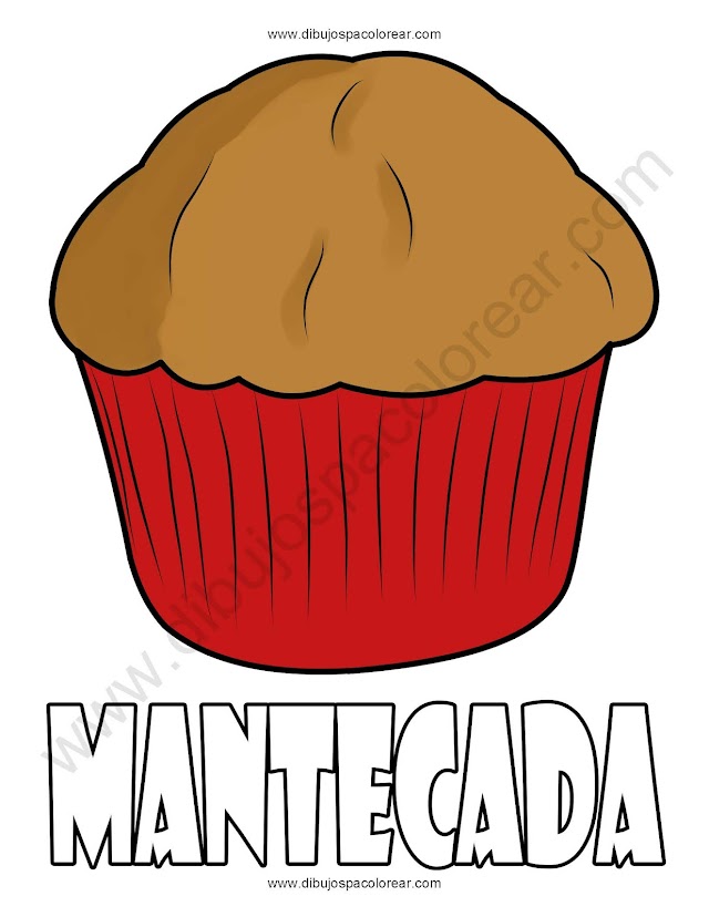 mantecada dibujo a color o para colorear