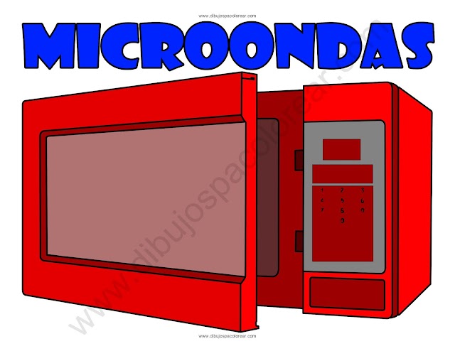 Microondas dibujo a color y para colorear