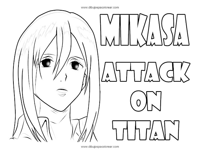 mikasa dibujo para colorear attack on titan