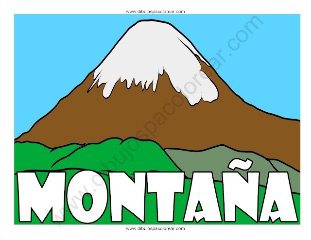 Montaña dibujo para colorear o a color