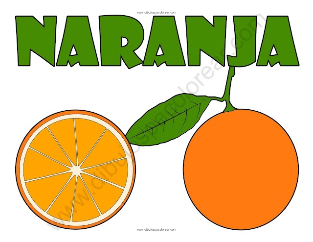 Naranja dibujo a color y para colorear