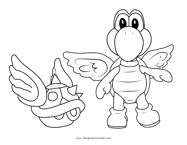 Paratroopa dibujo para colorear