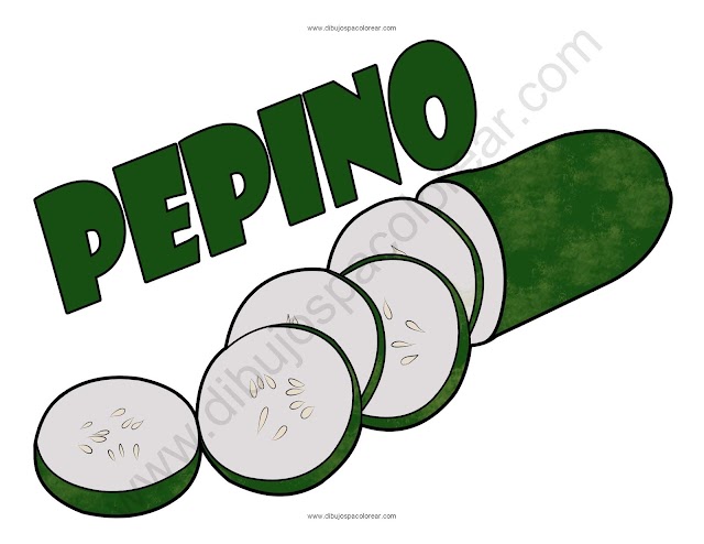 Pepino dibujo a color y para colorear