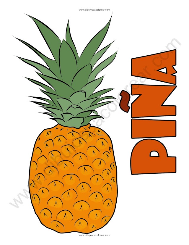  piña dibujo a color o para colorear