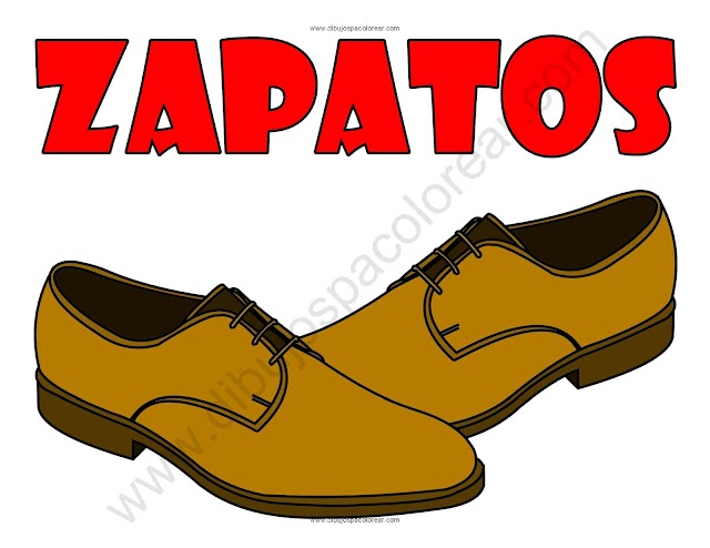 Zapatos dibujo a color y para colorear