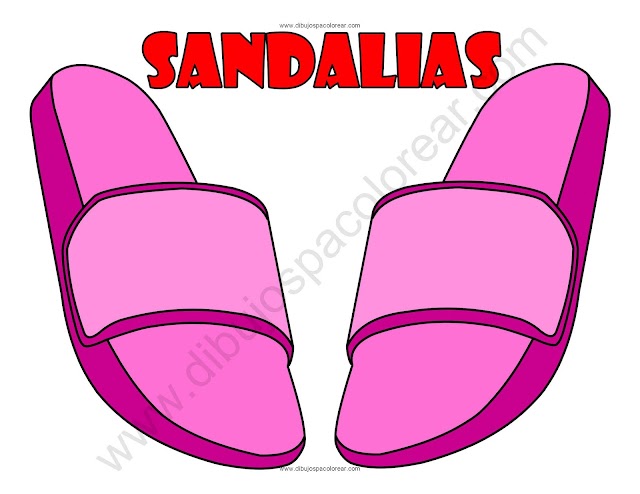 Sandalia dibujo a color y para colorear