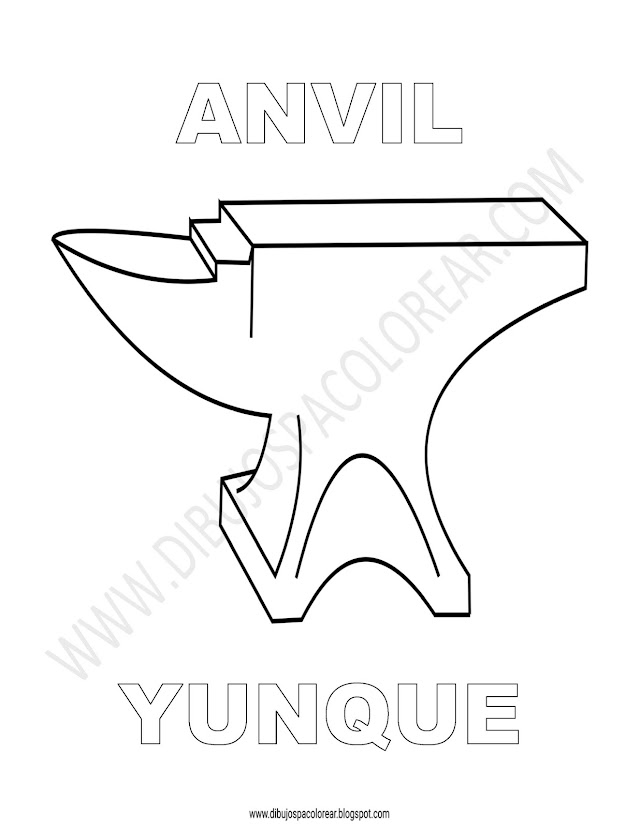 Dibujos Inglés - Español con Y: Yunque - Anvil