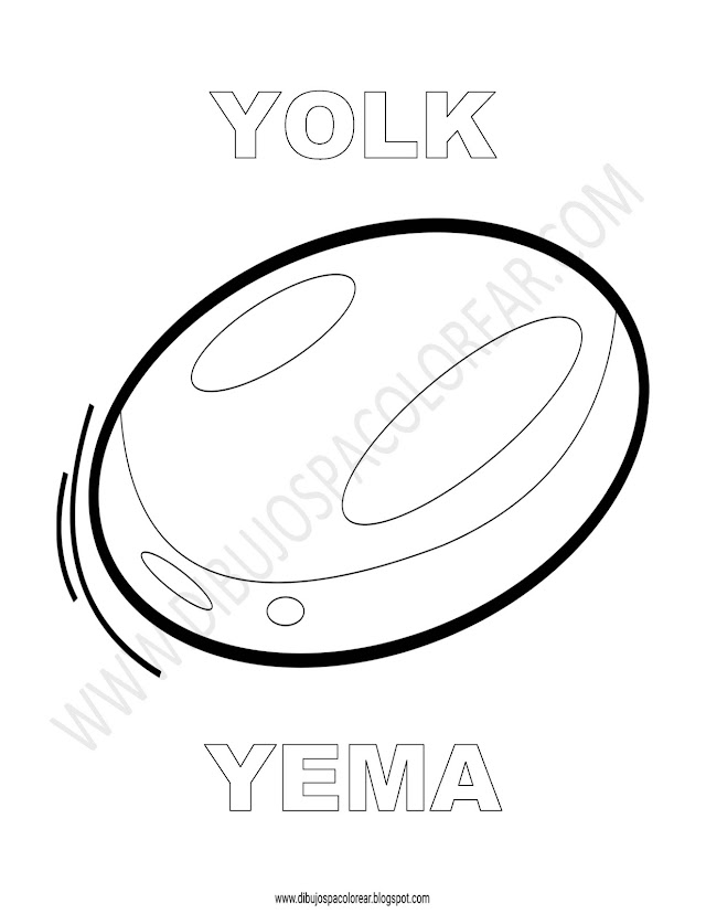 Dibujos Inglés - Español con Y: Yema - Yolk
